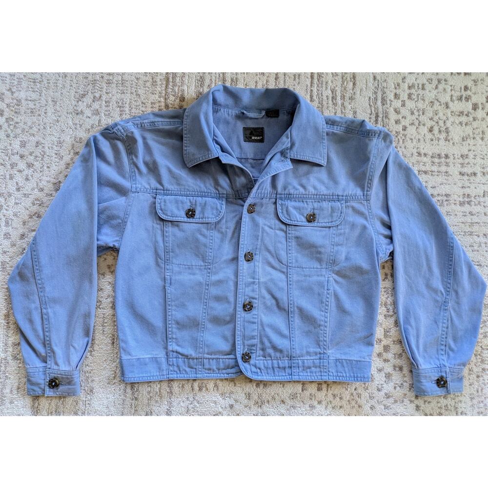 Vintage Lizwear Womens Denim Trucker Biker Jacket, Blue - Medium